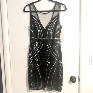 NWT Red Dress Boutique black sequin dress, L